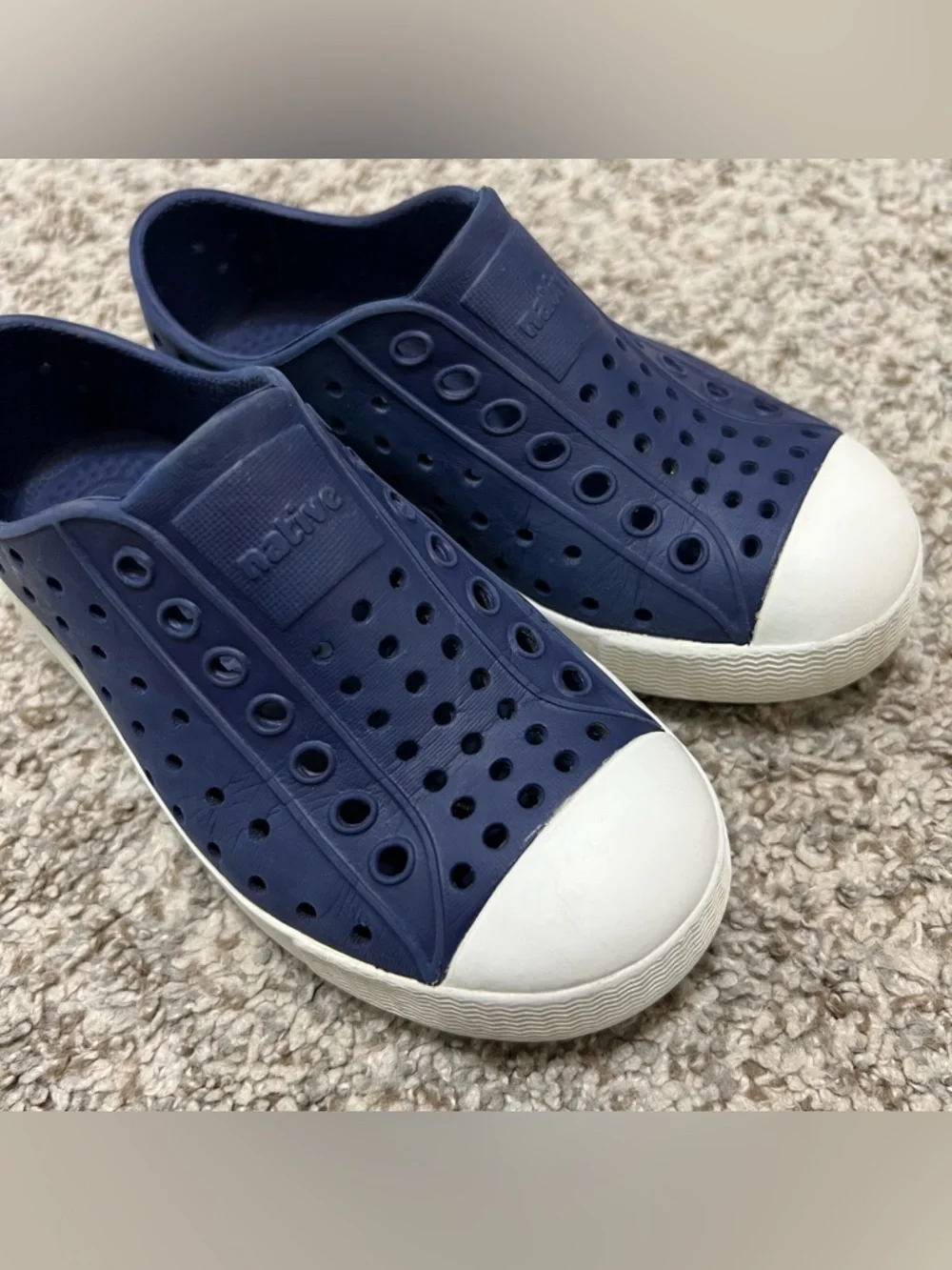 Native Kids Jefferson Slip-On Shoes in Navy and White Size C11 - Picture 2 of 8